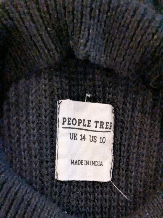 People Tree Black mockneck sweater 100% cotton - Picture 3 of 4